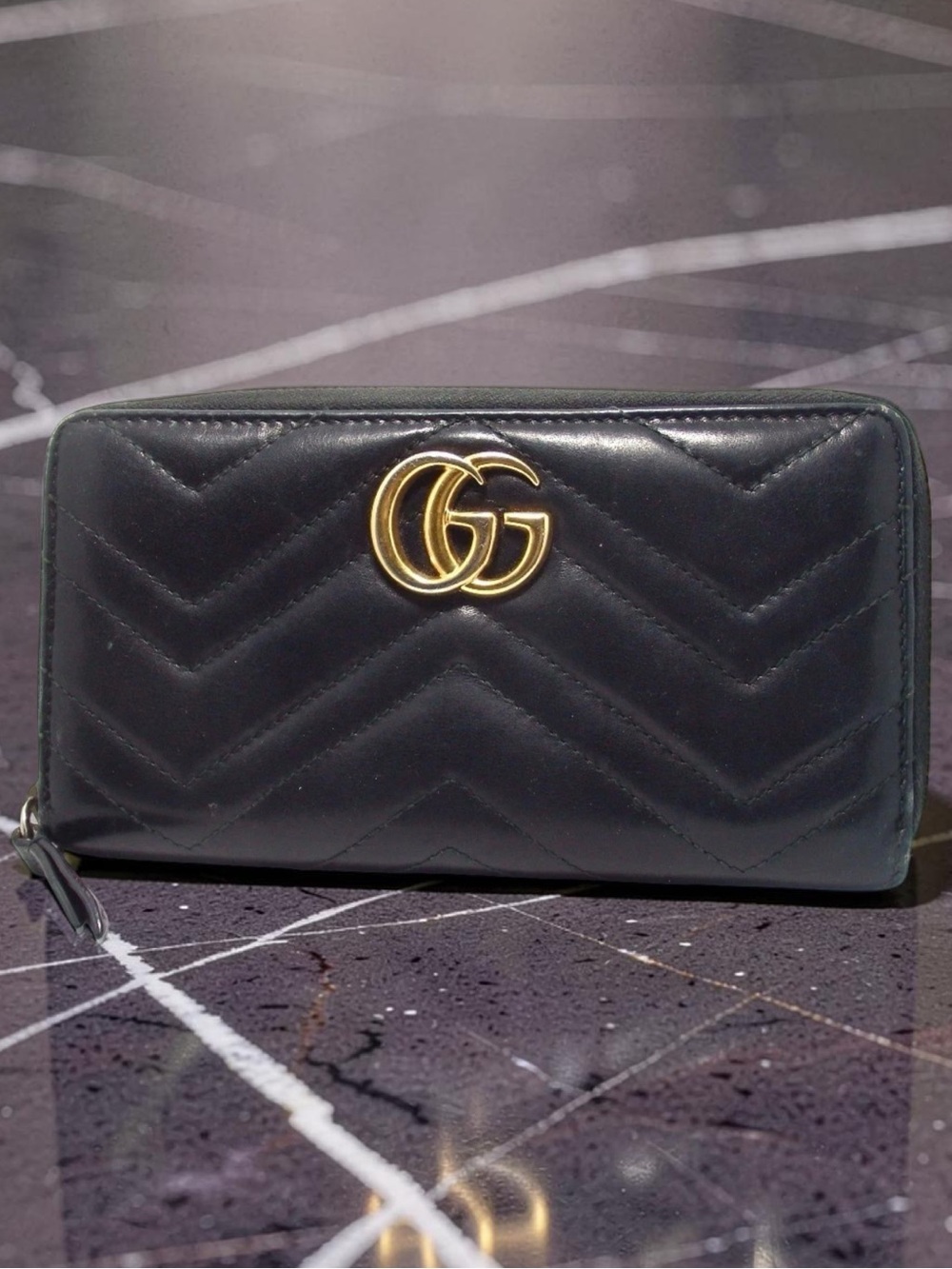 GUCCI GG Marmont Quilted Leather Zip Around Wallet 😍🖤🔥